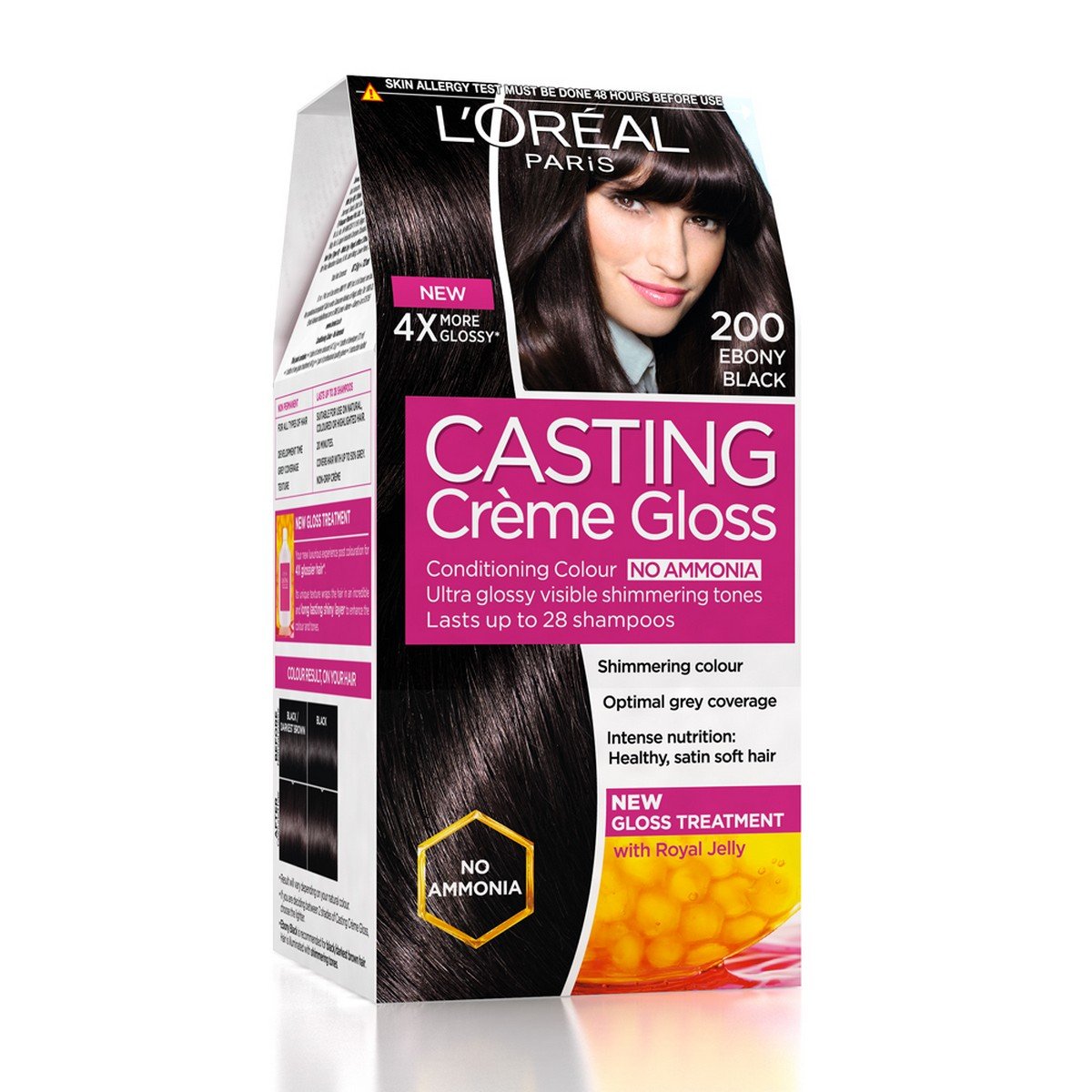 L'Oreal Paris Casting Creme Gloss Hair Color Ebony Black 200 - Harish Food  Zone